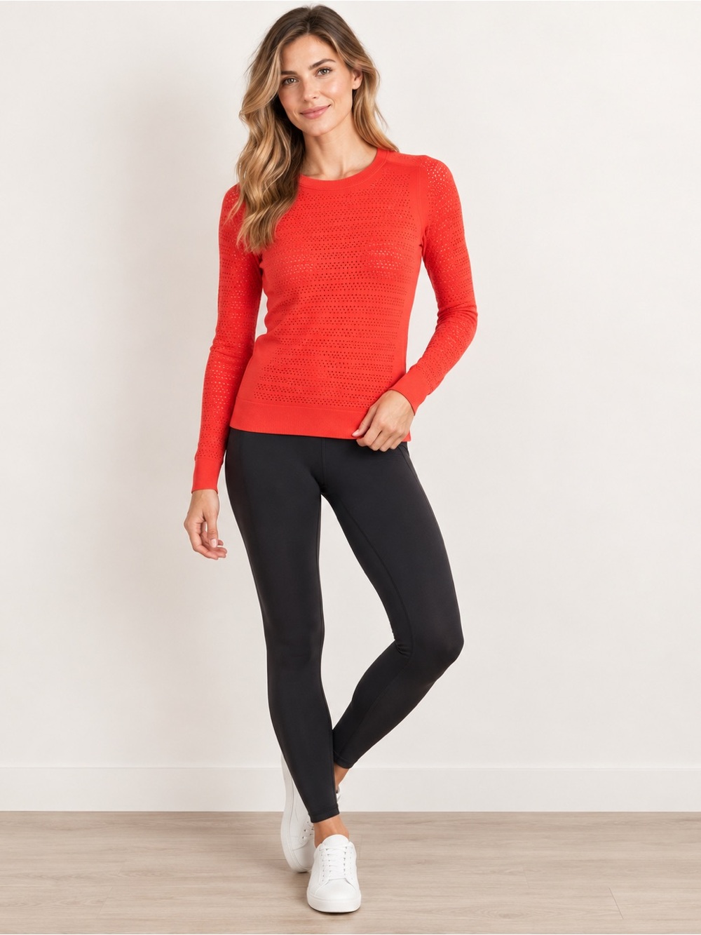 Lululemon Breeze By Long Sleeve Perforated Running Top Coral Orange – Size 4